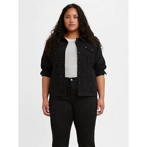 Levi's Button-Down Original Denim Trucker Jacket Black Plus Size 3X MSRP $80